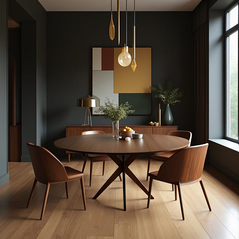 Round Dining Table | Mid Century Modern Dining Table | the Semra Dining Table | Made of Solid ...