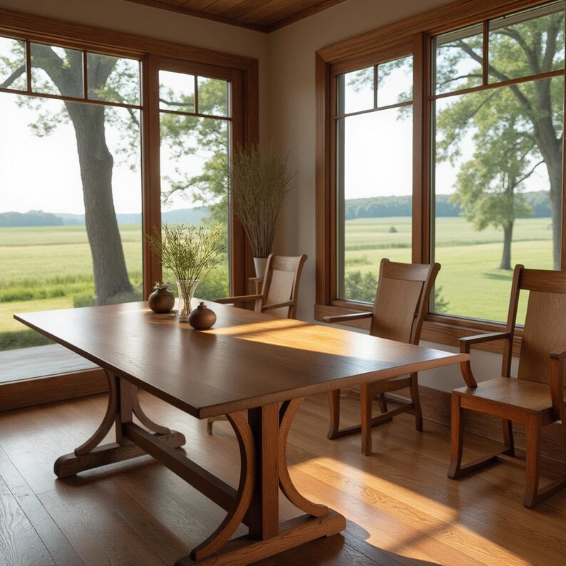 Handcrafted Solid Wood Dining Table: Modern Farmhouse Eryn Table - Etsy