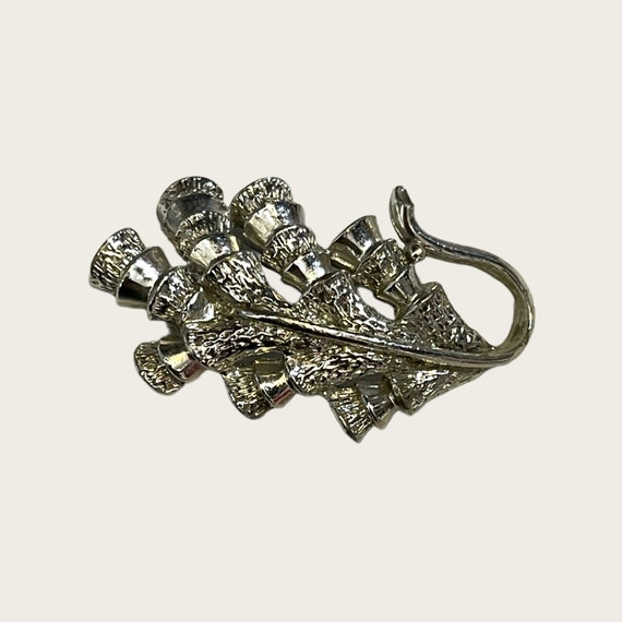 Marvella Silver Tone Bell Floral Bouquet Pin Broo… - image 2