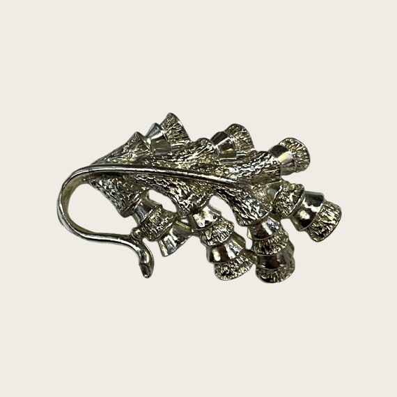 Marvella Silver Tone Bell Floral Bouquet Pin Broo… - image 1