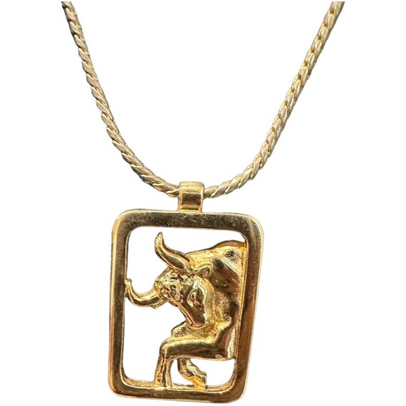 Avon Vintage Zodiac Taurus Necklace - image 1