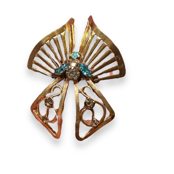 Phyllis Vintage Abstract GF Butterfly Brooch Pin - image 1