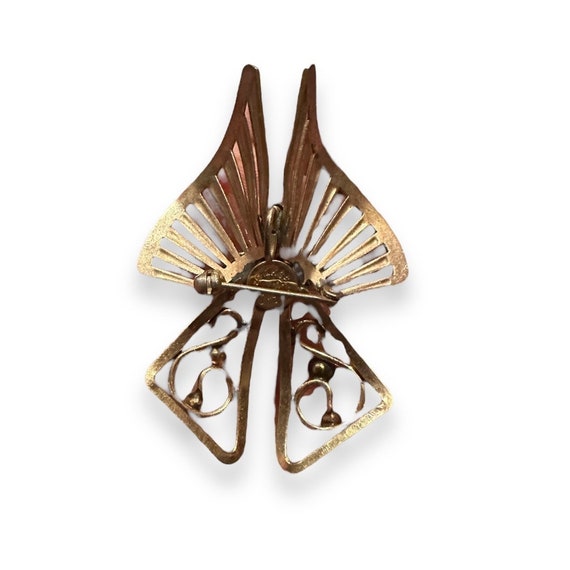 Phyllis Vintage Abstract GF Butterfly Brooch Pin - image 3
