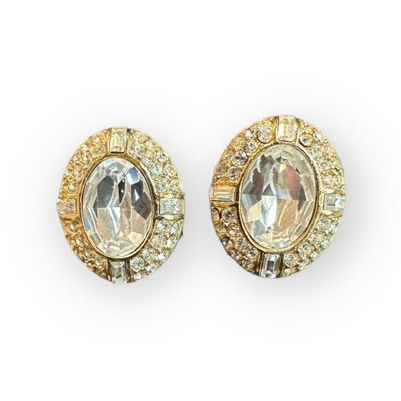 Givenchy Vintage Crystal Rhinestone Clip On Earri… - image 6