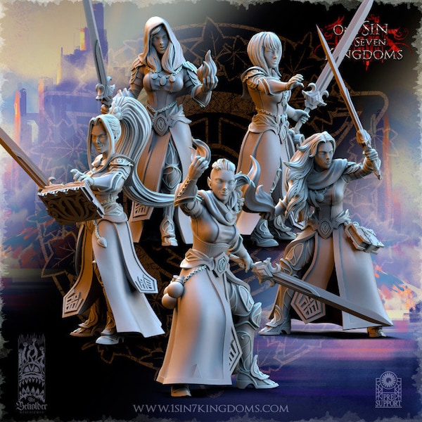 Silvermoor Elves Sorceresses of the Inner Circle with Sword - The Beholder Miniatures - September 2023 Fantasy - Table Top Game