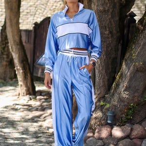 Women’s Blue Tracksuit Set, Summer Oversized Tracksuit, Tracksuit Women, Lounge Wear, Two piece sport set, Summer Jumpsuit, Travel Tracksuit