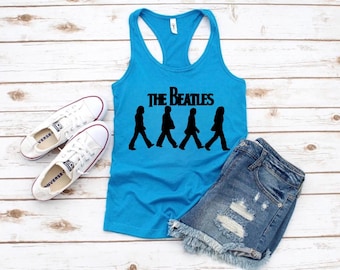 Beatles Tank Top Women’s and Teen Racer Back Tank Top Shirt Band T-Shirt