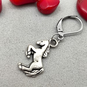 Horse earrings, Silver horse earrings, Horse charm earrings, Horse jewellery, Horse lover gift, Horse themed gift, Horse rider gift, Animal