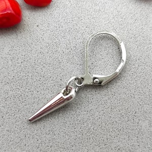 Small spike earring, Hoop earring, Acrylic spike dangle Silver spike, Men jewellery, Minimalist earring, Cone earring, For men, Gift for men