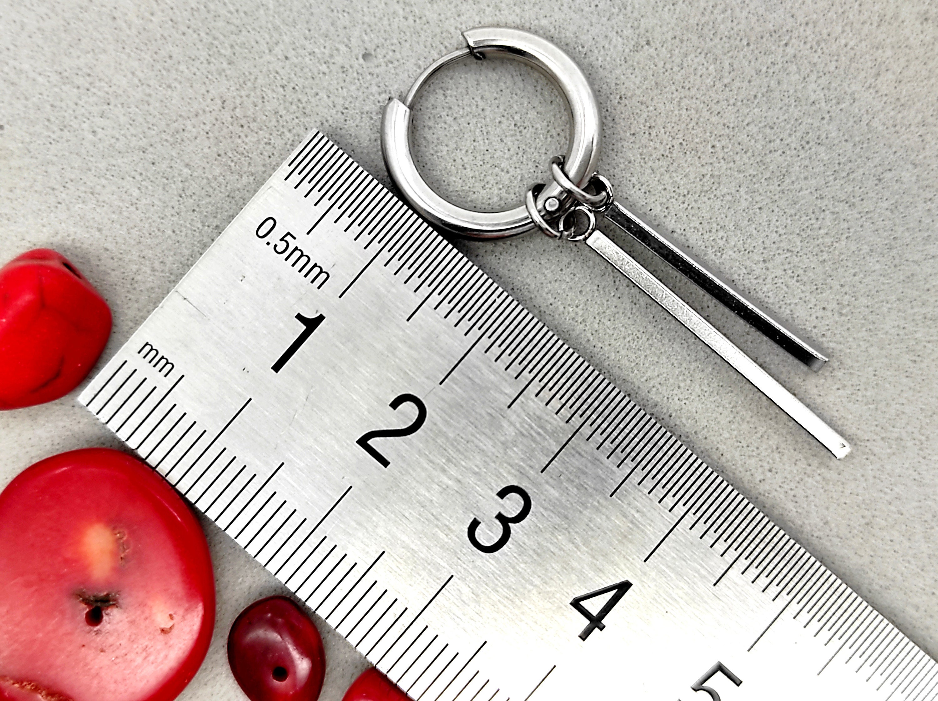 One Double Stick Dangle, Stick Earring, Male Stick Dangle, Stick Long