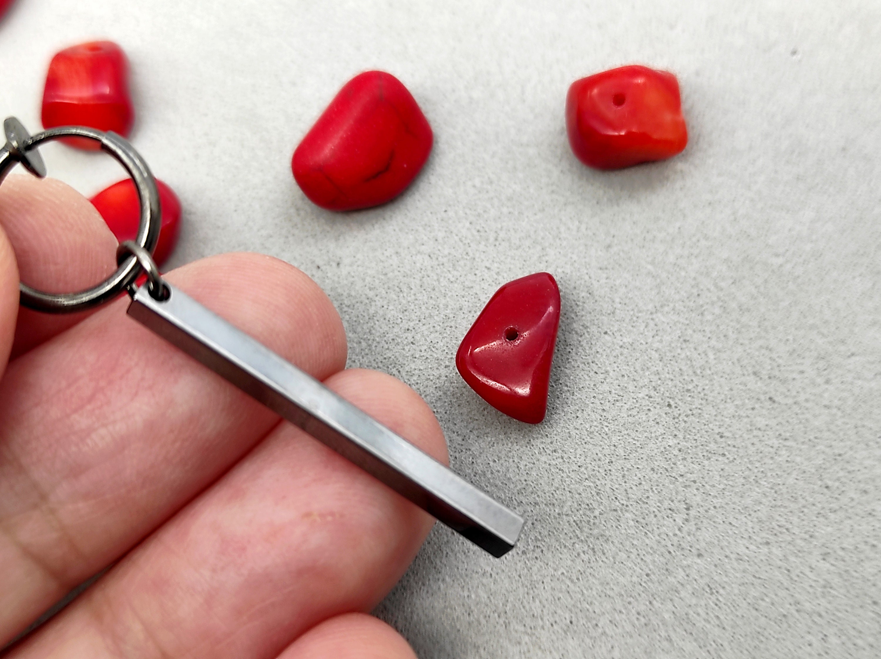 One Gunmetal Clipon Stick Dangle Stick Earring Male Stick Etsy