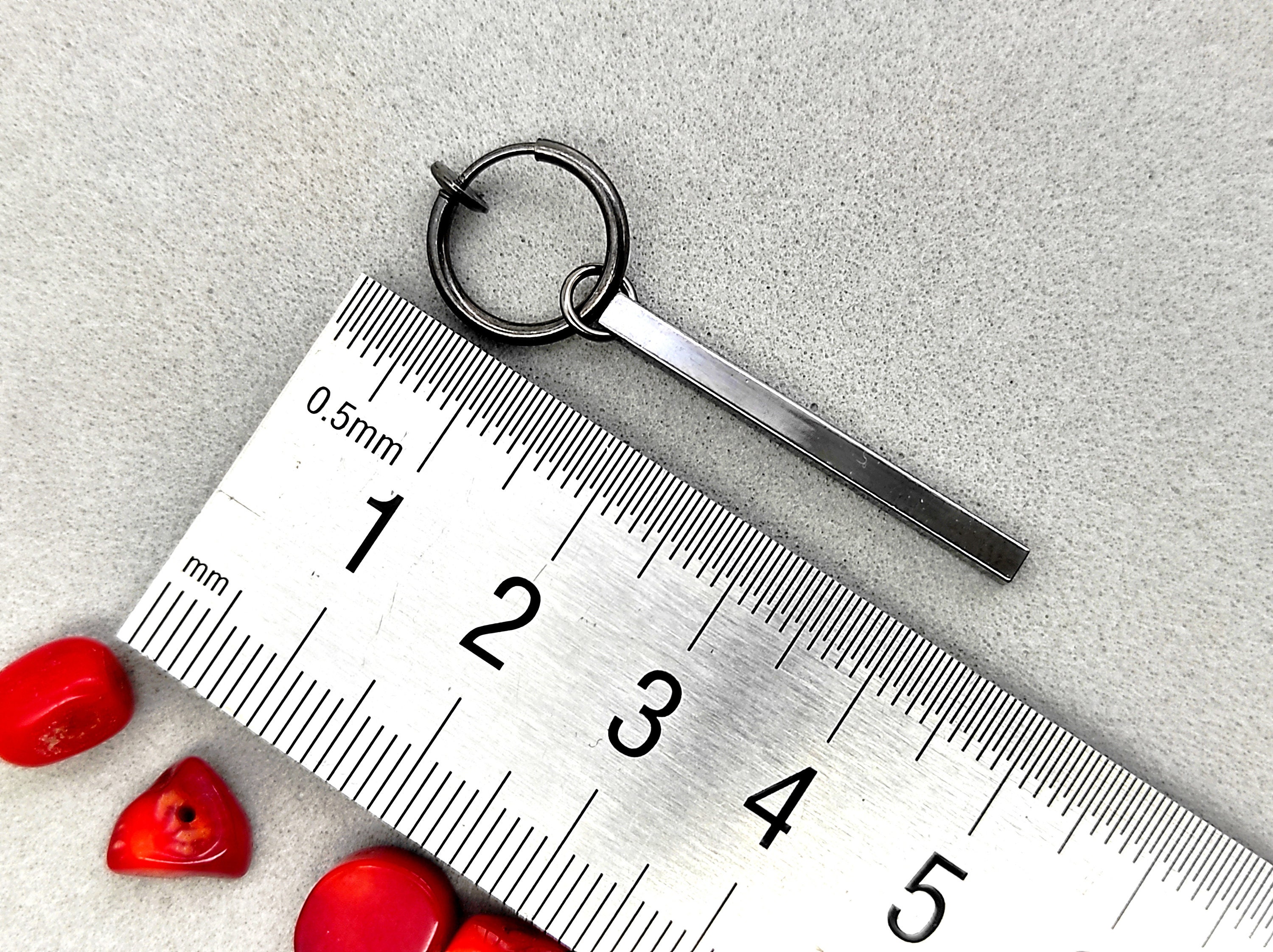 One Gunmetal Clipon Stick Dangle Stick Earring Male Stick Etsy