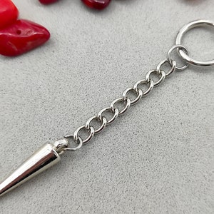 Clip-on spike earring, Spike chain earring, Spike with Chain, Men jewellery, Long earring, For men, Gift for men, Grunge, Gift idea,Spike