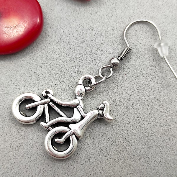 Bicycle  earrings, Bike jewelry, Couple bicycle, Love earrings, Romantic earring, Gifr for him, Sports gifts, Travel jewelry, Unisex earring