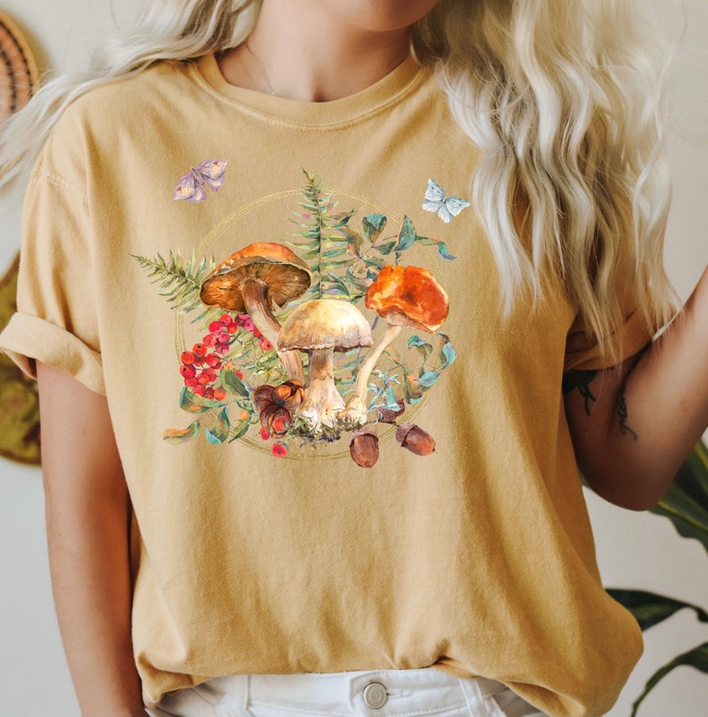 Watercolor Mushroom Shirt Mycology Shirt Botanical Tee - Etsy