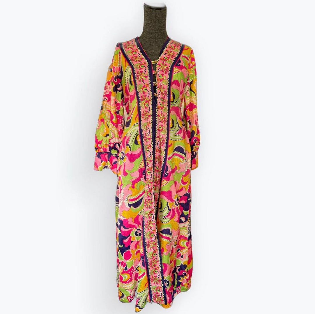Vintage 60s 70s Psychedelic Caftan - Etsy