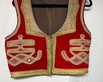 Vintage Turkish Ottoman Mirrored Velvet Waistcoat ~ 1920s antique