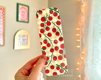 Tomato Vine Gingham Italian Summer Print Bookmark