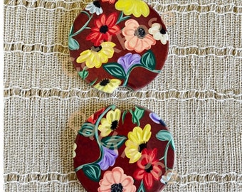 Piano floral Car Coasters