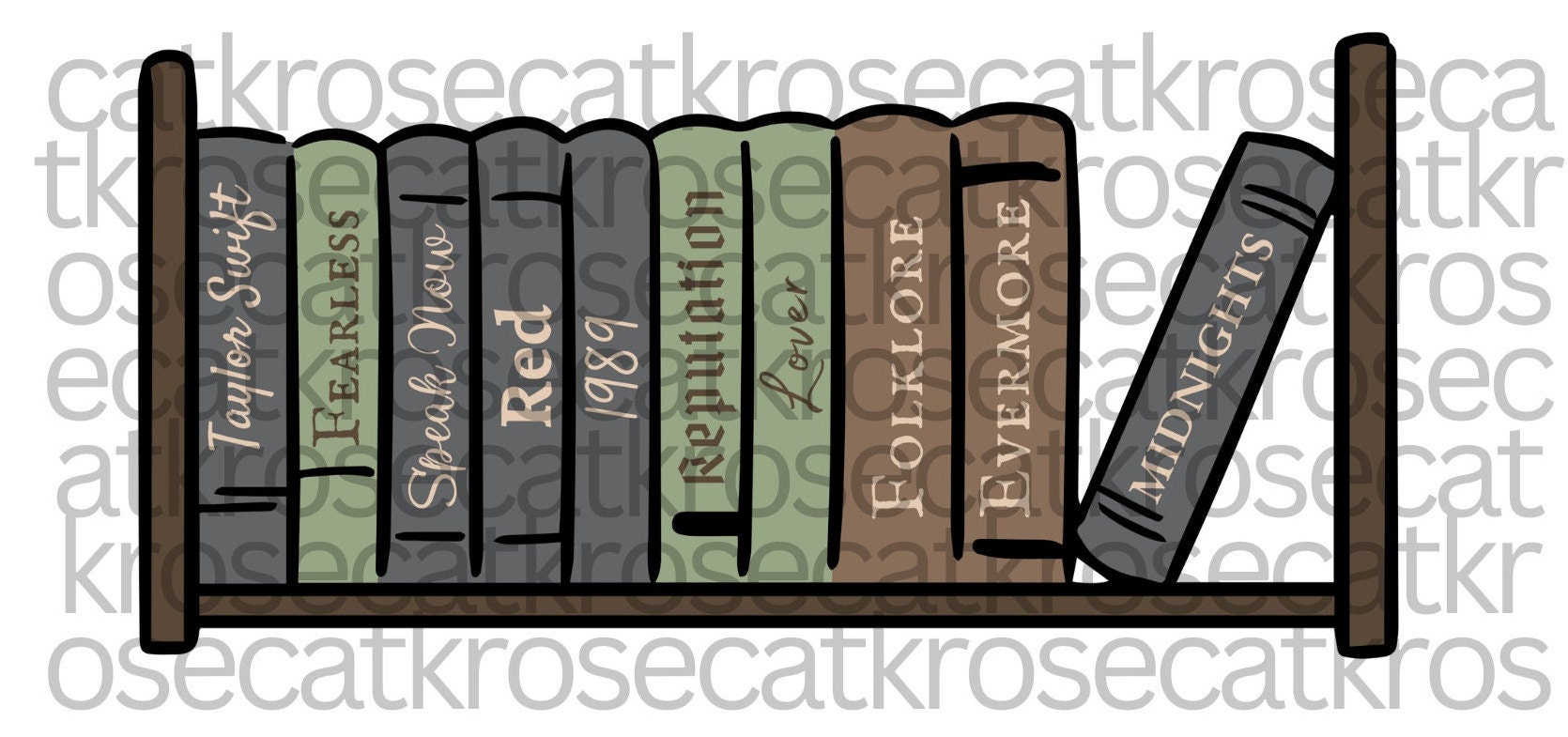 SVG Taylor Swift Album Bookshelf Etsy