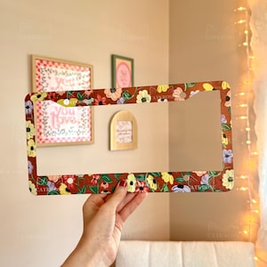 Piano Floral License Plate Frame