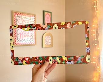Piano Floral License Plate Frame