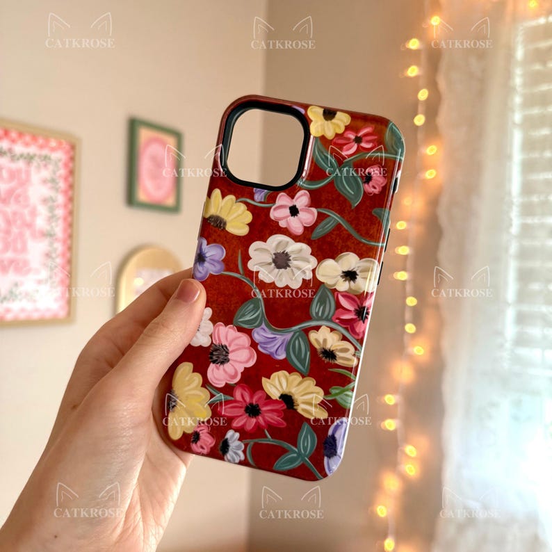 Magnetic Piano Floral phone case afbeelding 1