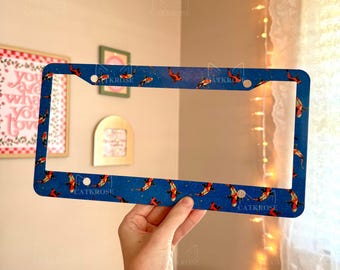 Blue Koi Fish License Plate Frame