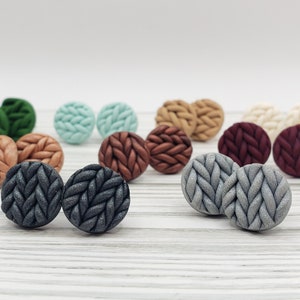 Cable knit clay earrings | Sweater earrings | Knitted clay | Winter earrings | Christmas earrings | Stocking stuffer | Gifts for Her