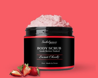 Strawberry Champagne Body Scrub , Whipped Sugar Scrub , Black Owned Skincare , Exfoliating Sugar Scrub Gift Set , Foaming Bath Soap