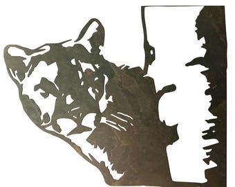 Metal Cougar Wall Art: Birch Tree Wildlife Decor
