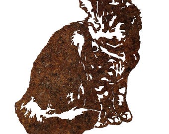 Sitting Pretty Kitty Cat Metal Wall or Window Sill Decor