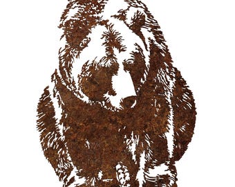 Grizzly Bear Metal Wall Art: Cabin Lodge Decor, 15.5x22"