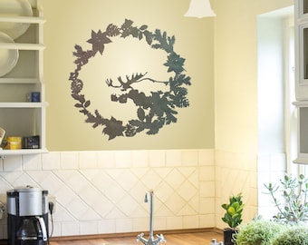 Metal Moose Wreath: Rustic Cabin Wall Decor, 31 1/2"