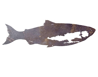 Metal Kokanee Salmon Fish Wall Art: Rustic Cabin Lake Decor