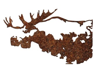 Moose Metal Wall Art: Rustic Wildlife Decor, Cabin Lodge Accent
