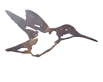 Hummer Hummingbird Metal Art Wall Decor - Cabin Lodge Wildlife Cutout Silhouette minimalist