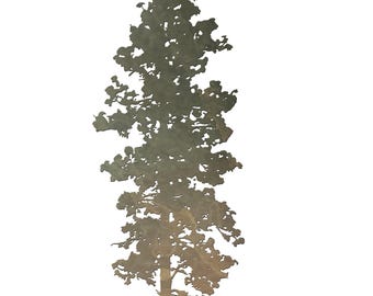 Metal Pine Tree Wall Art: Rustic Cabin Decor, Wildlife Silhouette