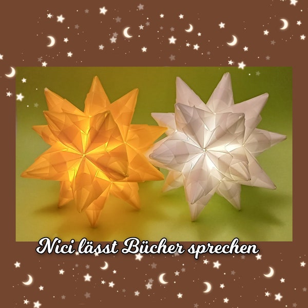 Bascetta-Stern, Handmade, mit/ohne Beleuchtung, verschiedene Größen, bunt, Weihnachten, Bascetta