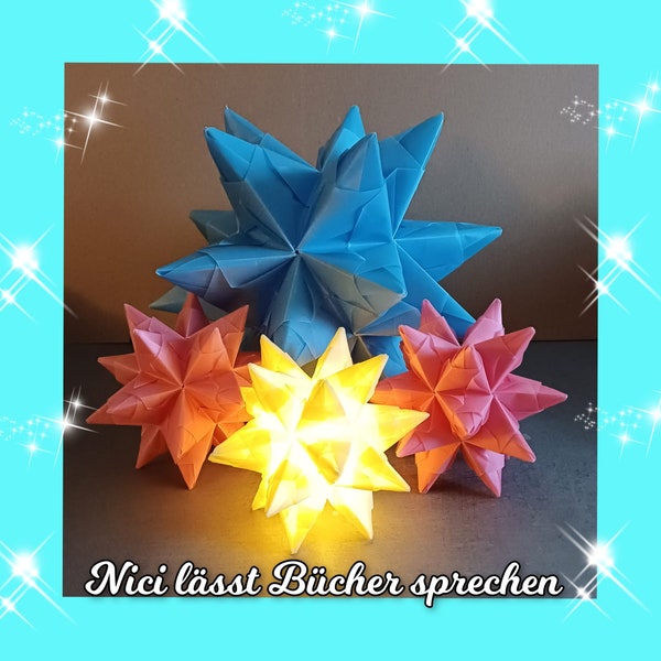 Bascetta-Stern, Handmade, mit Beleuchtung, verschiedene Größen, Sonderfarben, Weihnachten, Bascetta