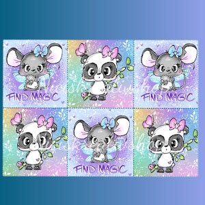 Silikonpapier, Release-Paper, Diamond Painting, Schnubbirella Motive, Maus und Panda