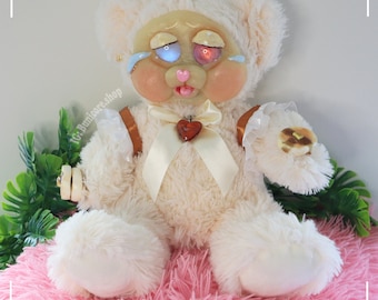 Butters The Bear  /  OOAK / Clay Face/Teddy Art Doll