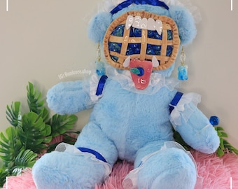 Monster Pie Bear  /  OOAK / Clay Face/Teddy Art Doll