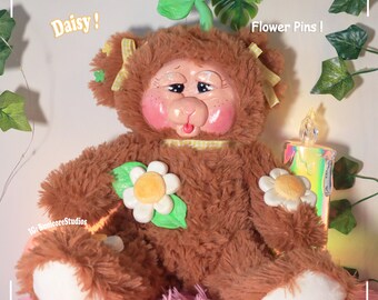 Daisy /  OOAK / Clay Face/Teddy Art Doll