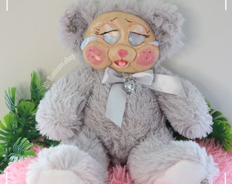 Gloomy bear  /  OOAK / Clay Face/Teddy Art Doll