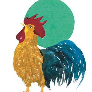 Rooster blank greeting cards, folded cards, animal cards, chicken, animal notecards