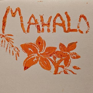 Danke, dass Sie „Mahalo“ Notecards & andere Blockdrucke