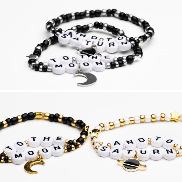 To the moon and to Saturn | friendship bracelet | freundschaftsarmband