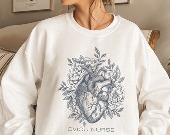 nursing report sheet cardiac CVICU nurse sweatshirt cvicu shirts cardiovascular icu nurse sweatshirt cvicu nurse crewneck cvicu christmas shirt cvicu nurse tshirt PD9C
