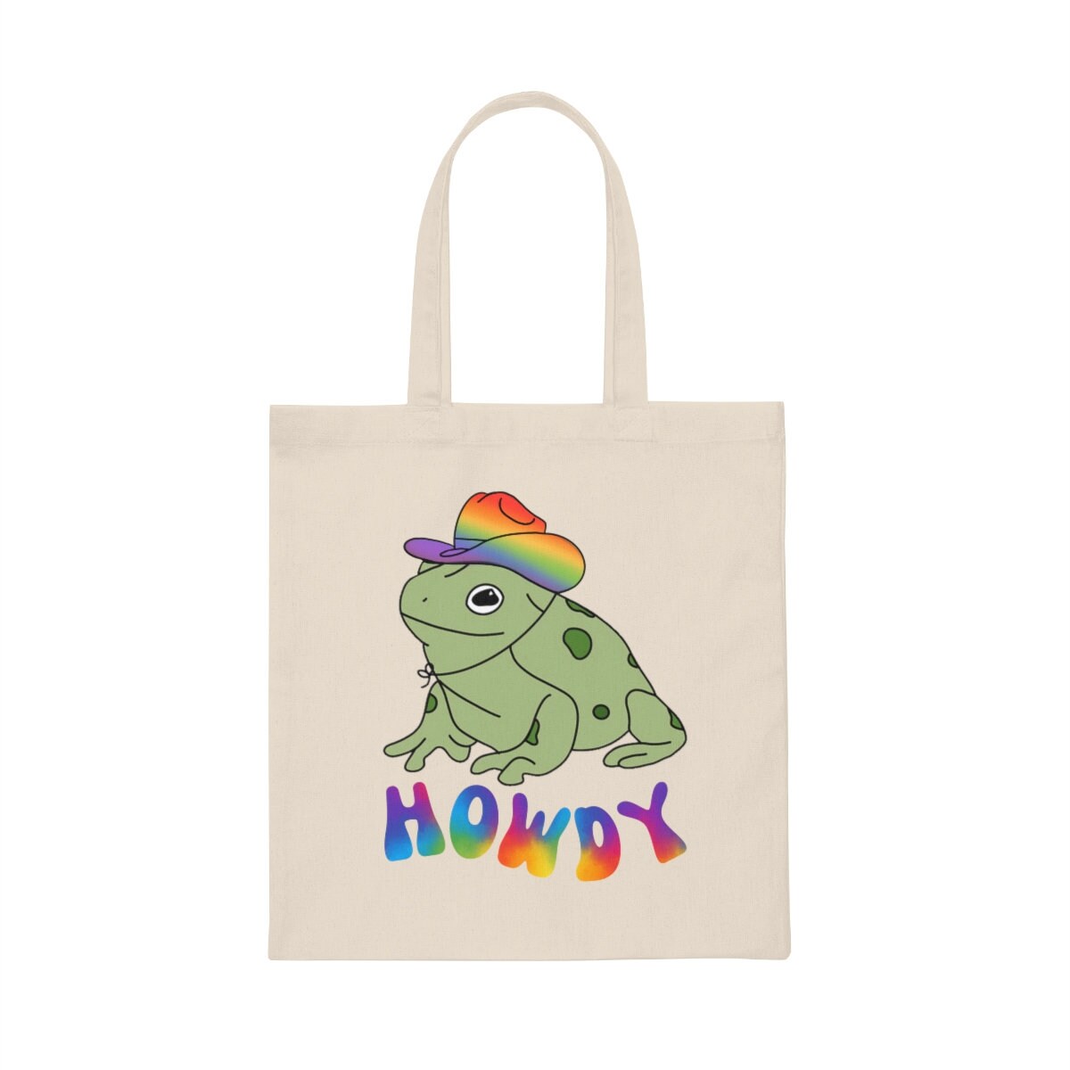 Cowboy Frog Tote Cottagecore Canvas Tote Bag Rainbow Gay Frog - Etsy